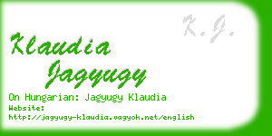 klaudia jagyugy business card